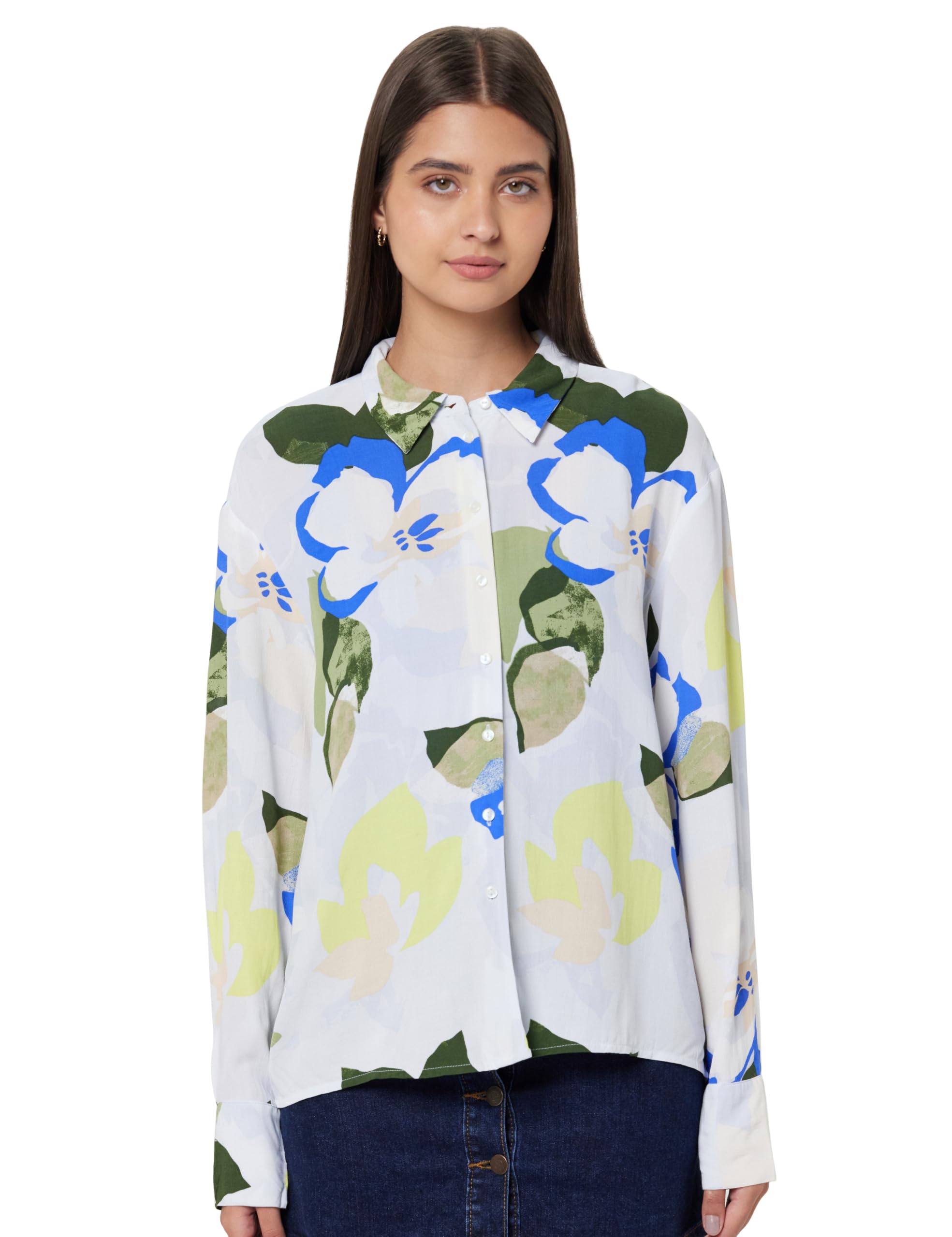Vero Moda Women's Polyester Floral Regular Fit Shirt in neutral