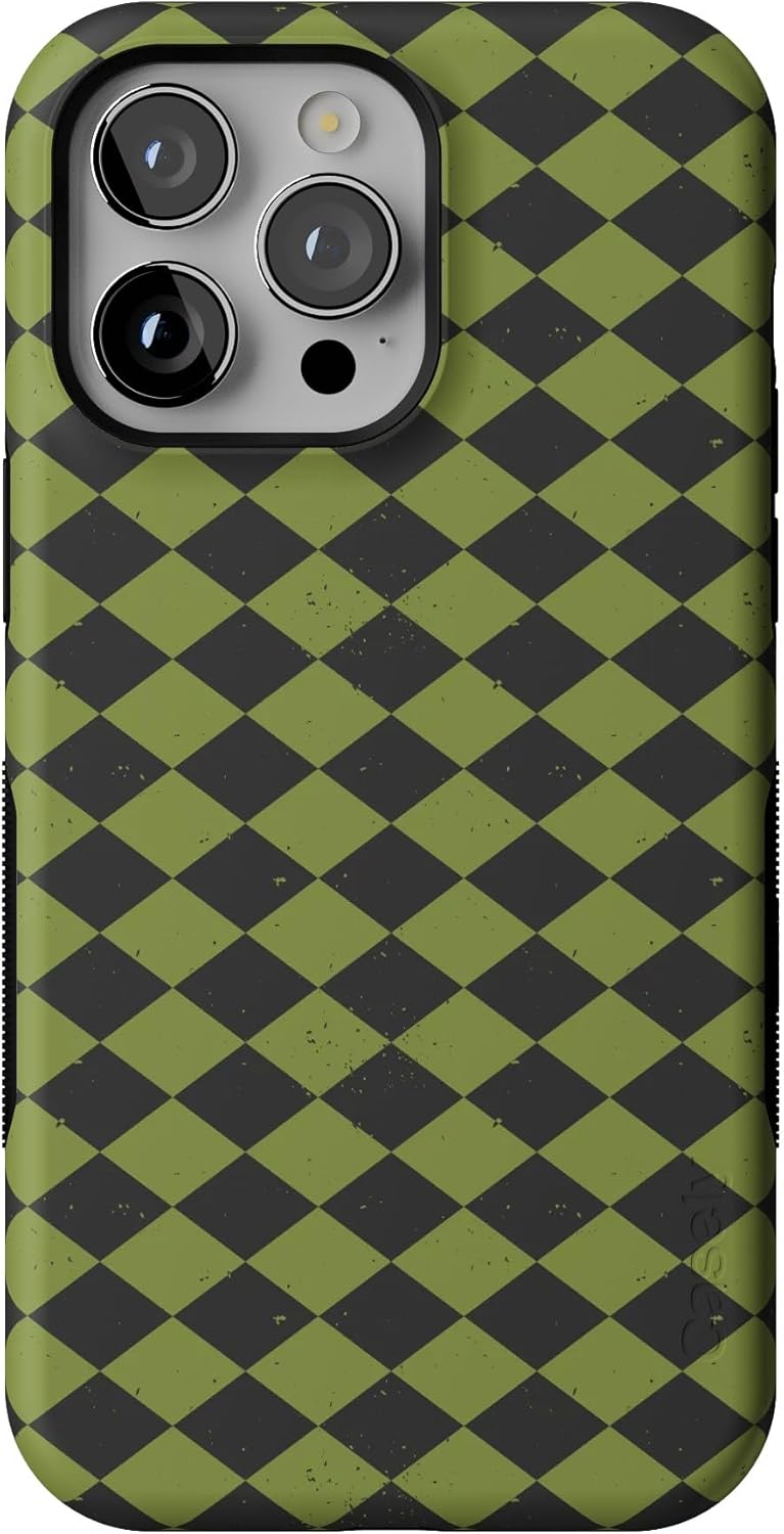 Casely iPhone 14 Pro Case | Wicked Hex | Green Checkered | Compatible with MagSafe | Bold Protective Design