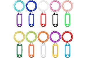 Uniclife Stretchy Key Ring Wristband: 10 Color-Coded Holders with Labels