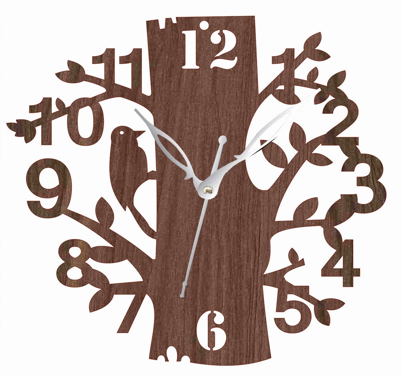 ADK Wooden Wall Clock, MDF Designer Wall Watch, Trendy Frameless Analog Hanging Home Decor Wall Clock for Bedroom Living Room Kitchen Drawing Room Office (Standard 30 x 30 Cm) 50
