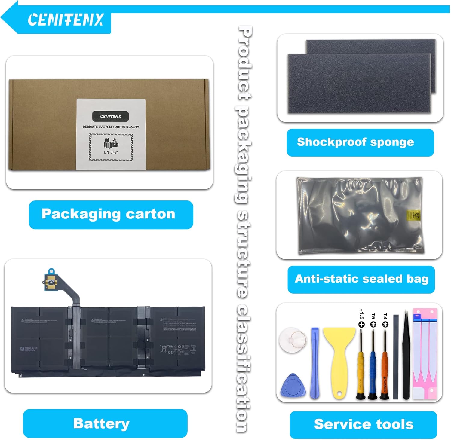 G3HTA057H G3HTA058H Battery Replacement for Microsoft Surface Laptop 3 Battery, 15-Inch Model 1872 1873 Series Laptop 7.58V,45.8Wh,6041mAh,(Not for Surface Laptop 3 13.5-Inch Laptop Battery) image 7 of 7 B0BK4X17Z4