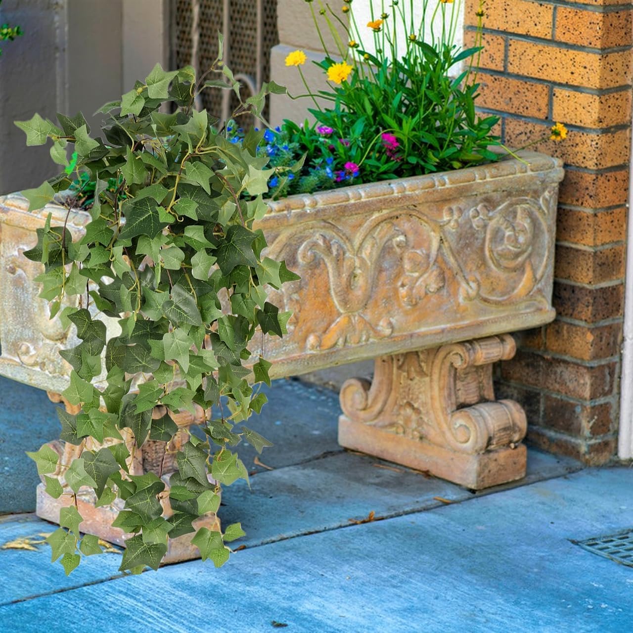 Artificial Hanging Plant, 2Pcs Faux Potato Greenery Vines Garland Hanging Plants Fake Ivy Plant Vine for Home Decor Indoor Outdoor Wall Living Office Wedding Party Garden Decorations - Image 5