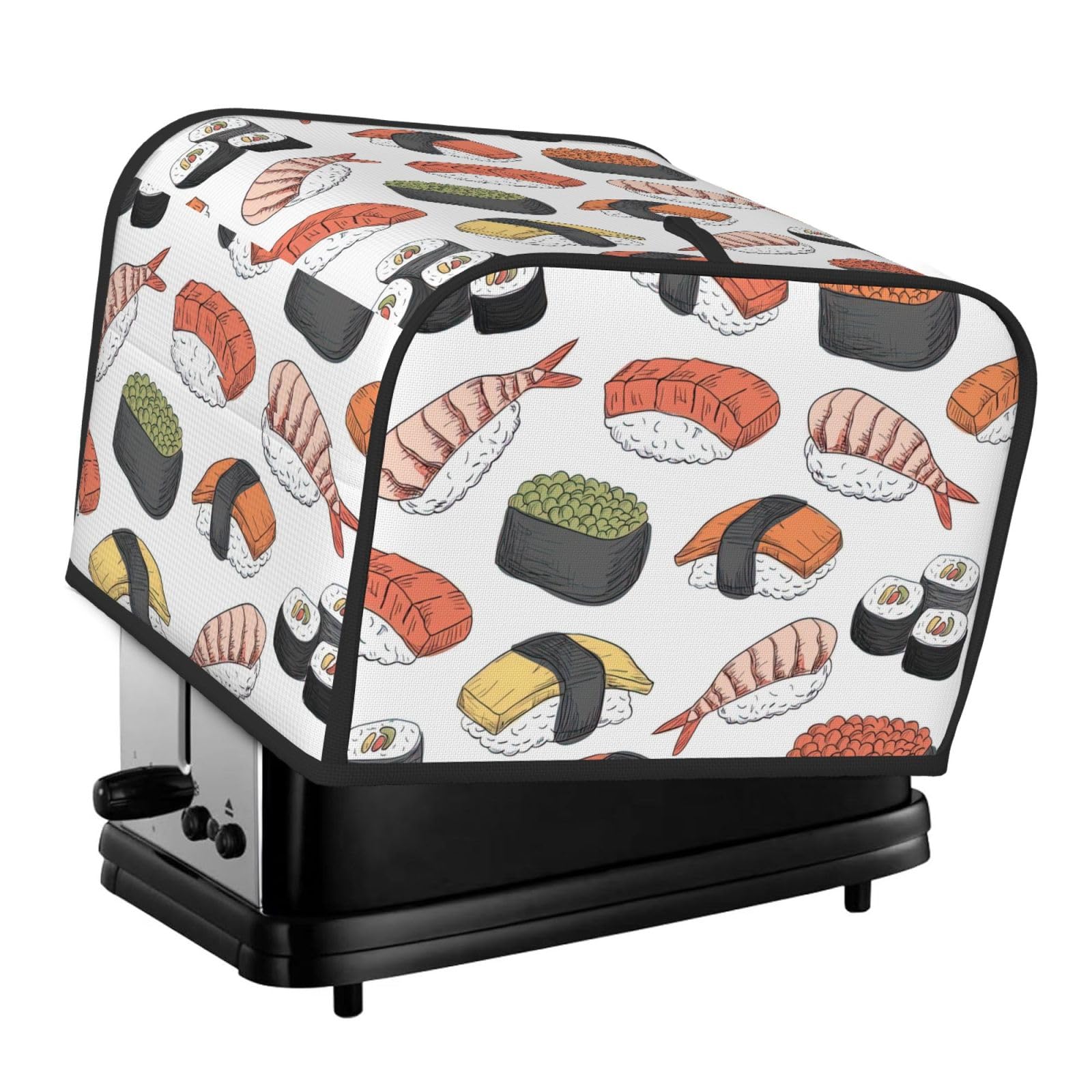 Sushi Print 4 Slice Toaster Cover Toasters Dustproof Heat Resistant Kitchen Appliance Protector
