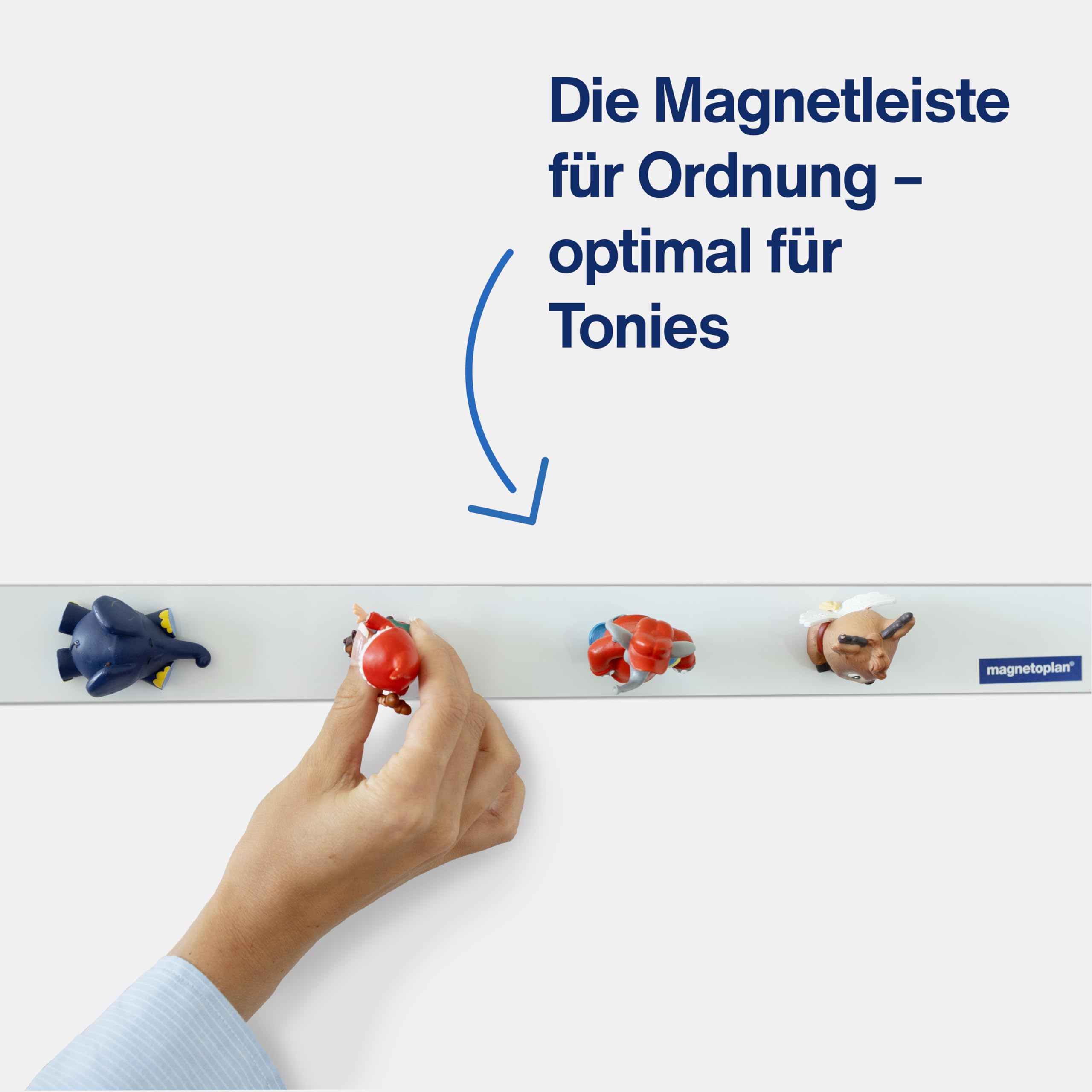 Magnetoplan Magnetowand Wall Rail Set including 6 Magnets 1000 mm White - Image 4