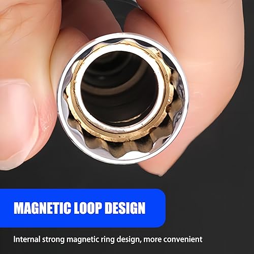 Miniatura 4 de 1 llave ultrafina de 0.555 pulgadas para bujías de automóvil, llave de 0.55 pulgadas, herramienta de desmontaje de bujías de 12 puntos, junta