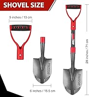 Vista 2 de Pala Pequeña de Jardín para Excavar Pala Redonda de Mango Corto Pala de Supervivencia para Automóvil, 28 pulgadas