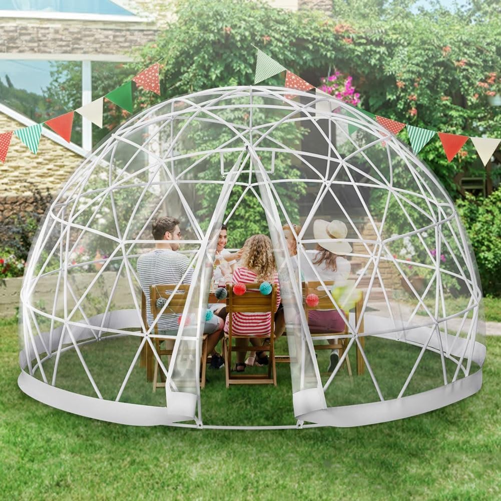 Bubbles Dome Tent, 3.6m Outdoor Camping Tent for 5-7 People, PVC Cover w/Door and Windows for Dining, Backyard Camping