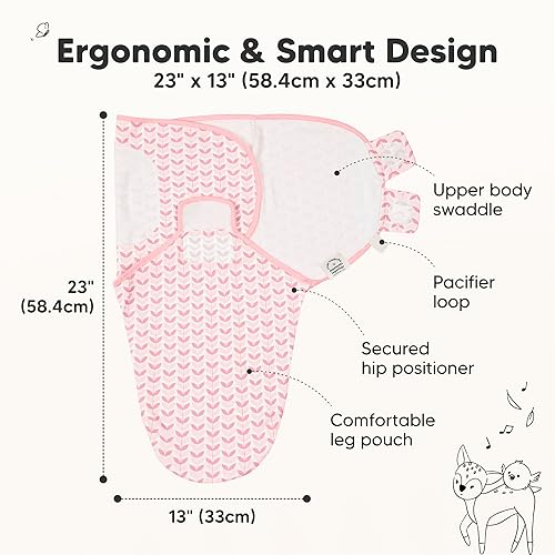 Miniatura 2 de 3 paquetes de sacos de dormir orgánicos para bebé - Mantas envolventes para recién nacidos, bebés de 3-6 meses, niñas, niños, saco de dormir suave y