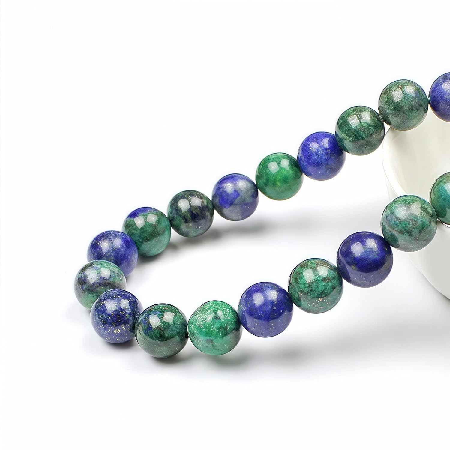 MJDCB 5A Natural Phoenix Lapis Lazuli Round Loose Beads for Jewelry Making DIY Bracelet Necklace 15'' (8mm) - Image 2
