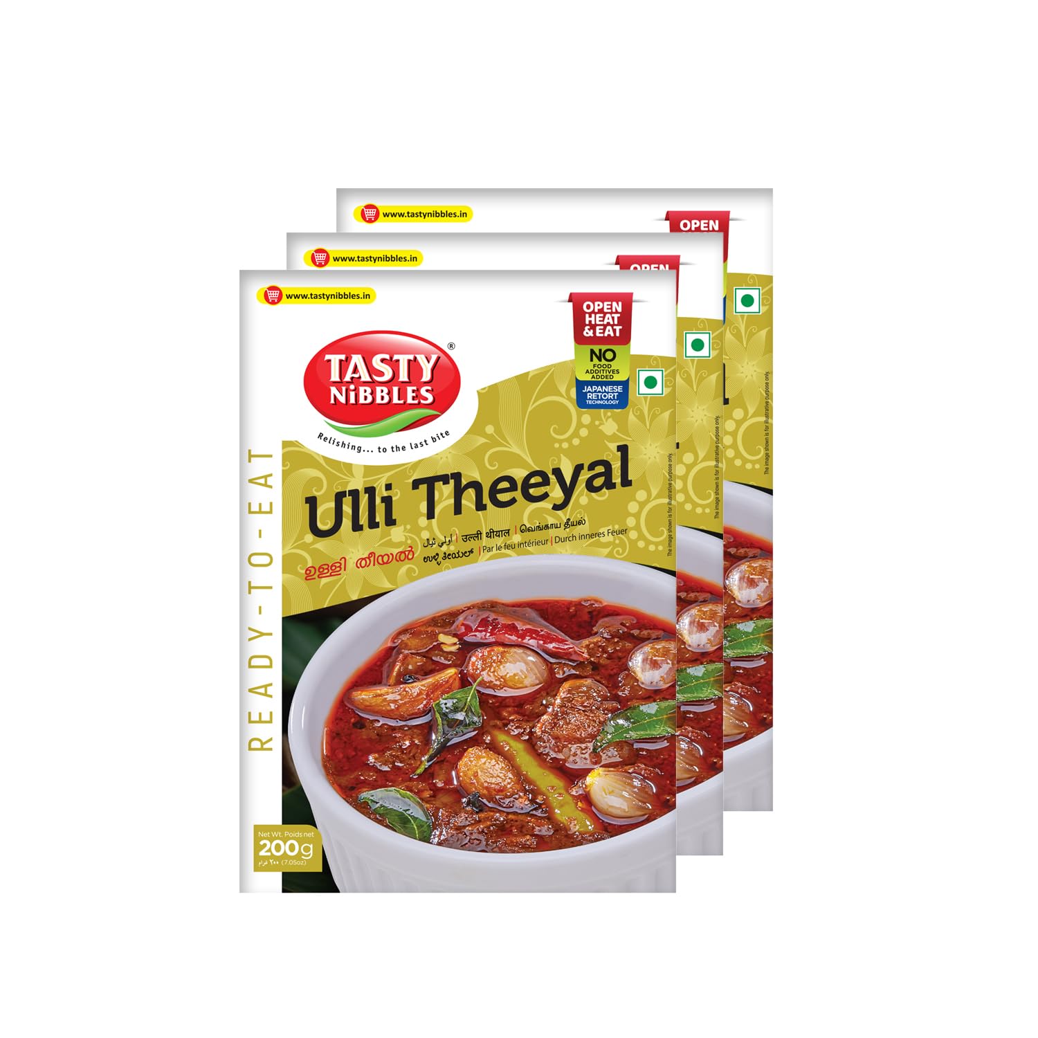 TASTY NIBBLES Ready to Eat Kerala Special Ulli Theeyal | Shallot, Small Red Onion Theeyal Open Heat & Eat | Vegetarian | No Added Preservatives | Japanese Retort Technology 200GM (Pack of 3) (B0D2ZWKSP2) Amazon Price History, Amazon Price Tracker