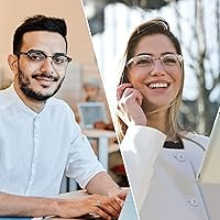 Vista 26 de Lentes Aomaste con bloqueo de luz azul, retro, con semi montura, UV400, lentes transparentes para computadora, unisex