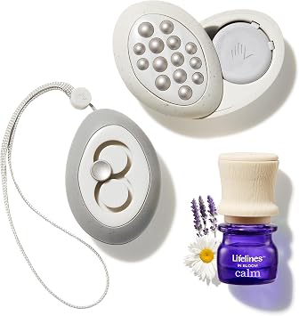 Lifelines Scent-Infused Grounding Stones, 2-Pack, Flow Pack - Portable Fidgets for Adults with Essential Oil Blend & Diffusion Stones for Sensory Immersion - Calming Waterless Passive Diffuser