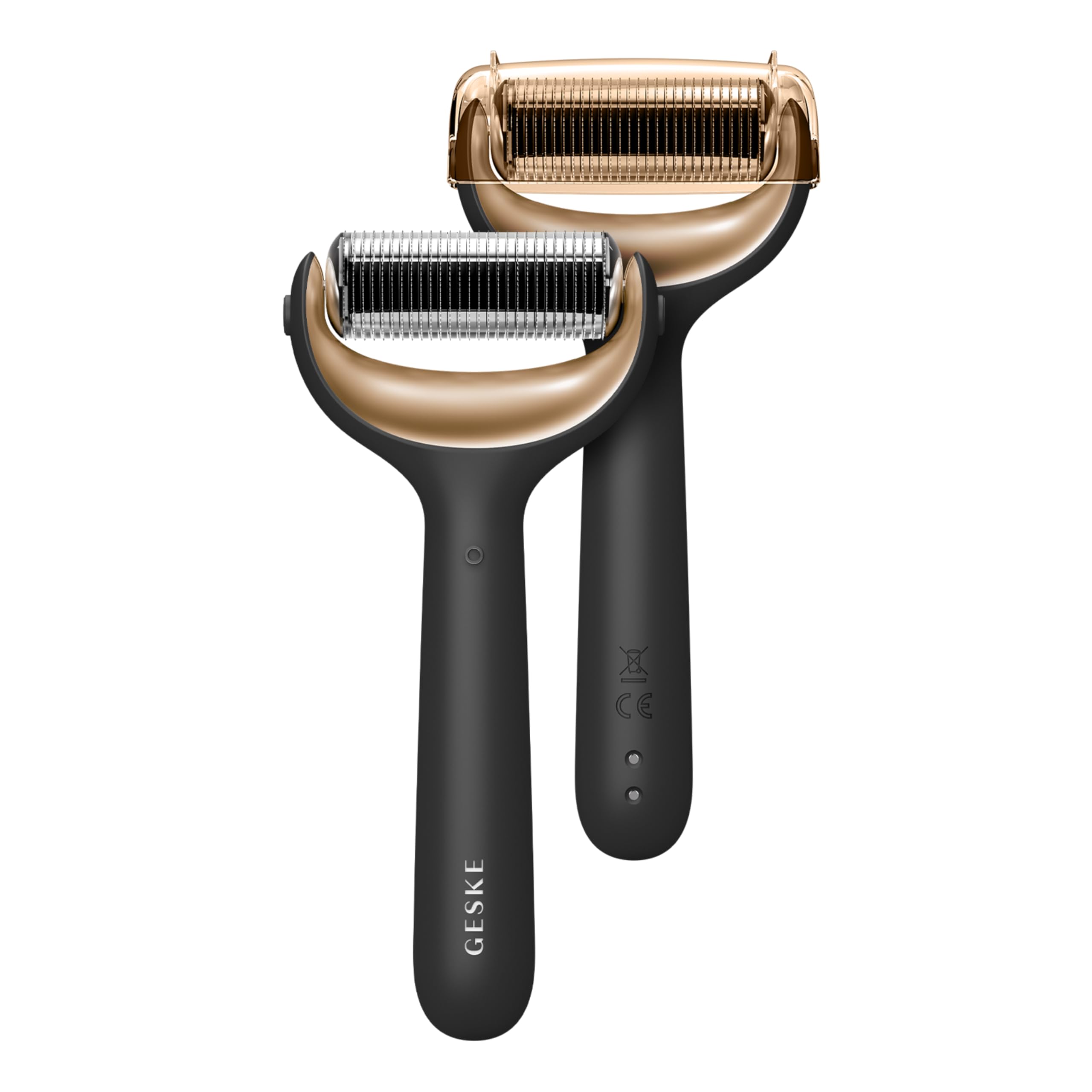 GESKE | SmartAppGuided™ MicroNeedle Face & Body Roller | 8 in 1 | Derma Roller | Elektrisches Microneedling | Nadelroller | Needleroller | Beauty Roller für Gesicht und Körper | kühlender Aufsatz