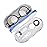 Muf 2 in 1 Contact Lens Case and Glasses Case, Double Sided Design with Mirror, Portable Travel Kit with Tweezer, Remover and Solution Bottle, Blue Plaid