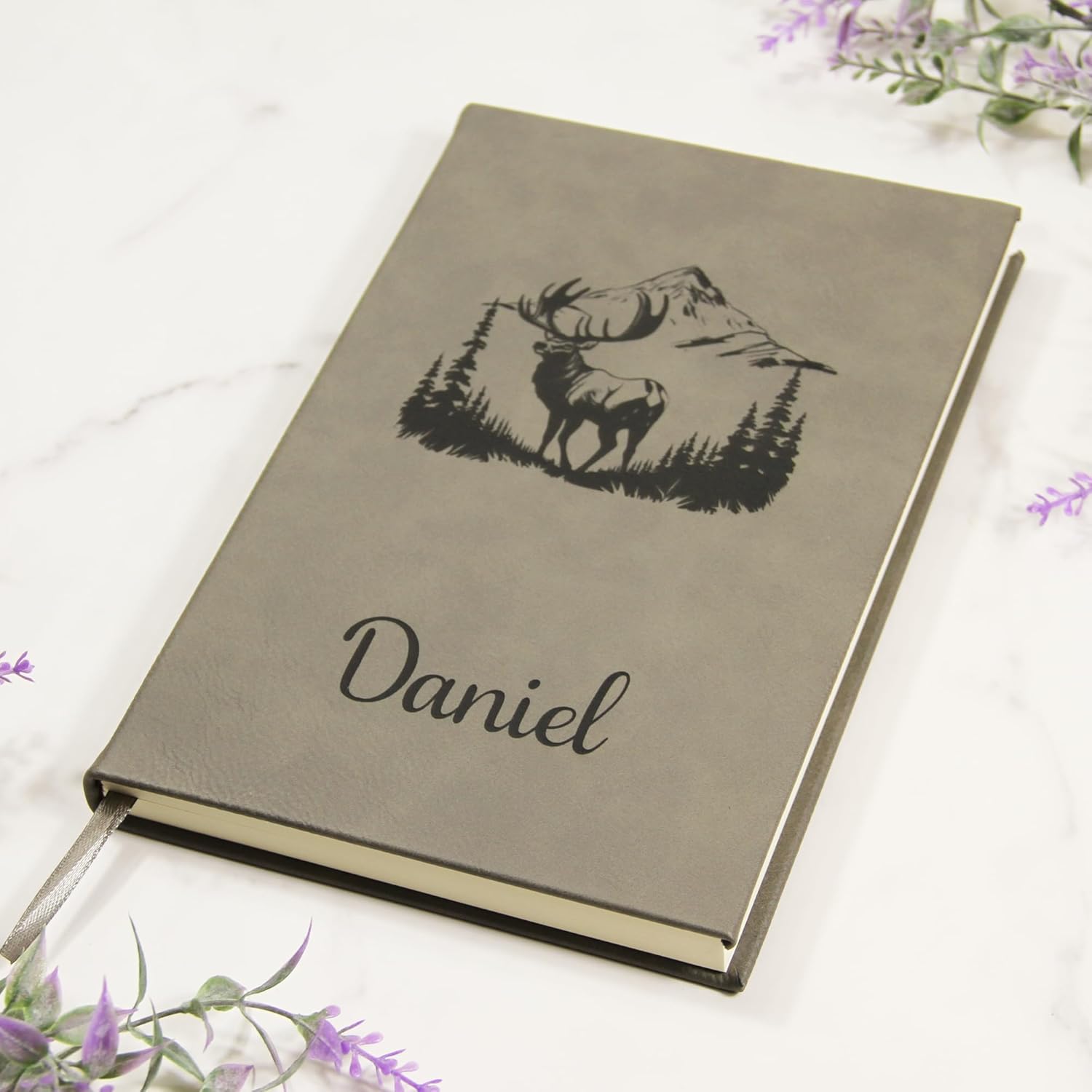 Personalized Hunting Journal – A5 Vegan Leather Notebook with Lined Pages, Optional Back Message & Bookmark – Custom Gift for Hunter, Hunting Log Book, Father's Day Gift, Birthday Gift for Outdoorsman – Bluegrass Laserworks      Hardcover