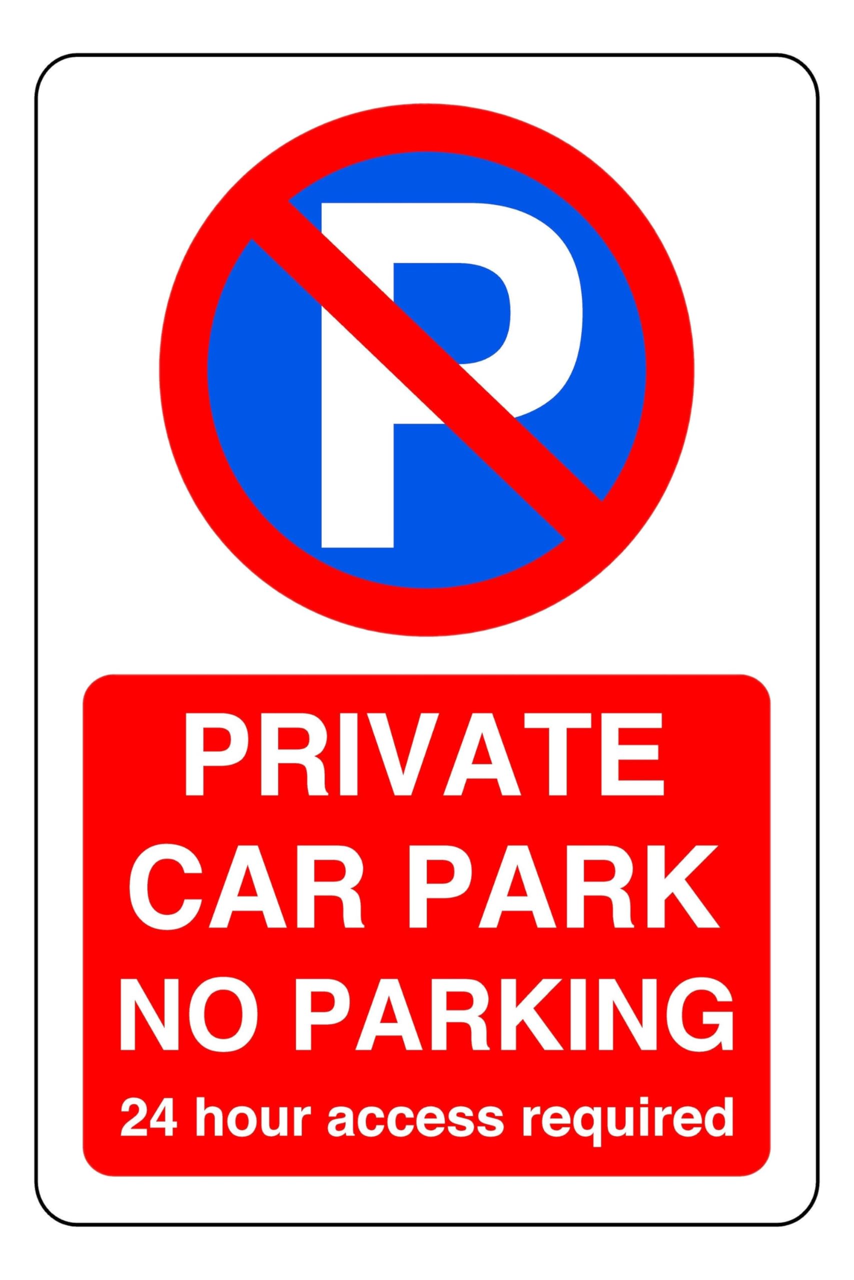 No Parking Private Parking - safety sign- 3mm Aluminium Dibond for indoor/outdoor usage (300mm x 200mm) 7m Viewing Distance.