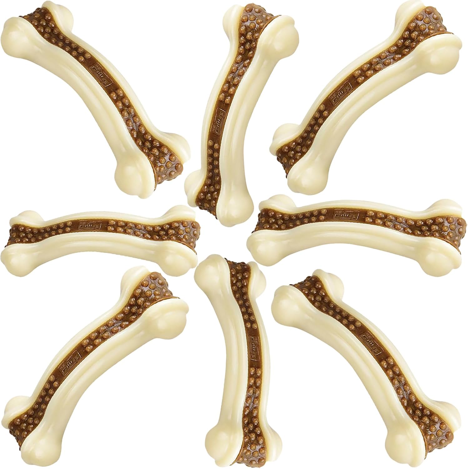 Dog Bones Chew Toys for Aggressive Chewers, 2 Pack Real Beef Flavor,Indestructible Teething Chew Toys for Large/Medium/Small Breed,Tough Toy with Durable Nylon