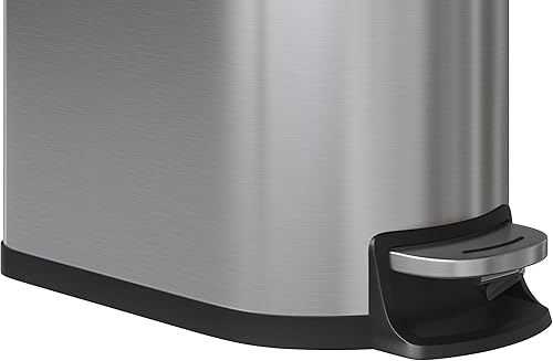 Miniatura 9 de Garvee Cubo de basura delgado de acero inoxidable de 2.6 galones  10L con tapa, pedal de paso, cierre suave, cubo interior, cubo de basura pequeño