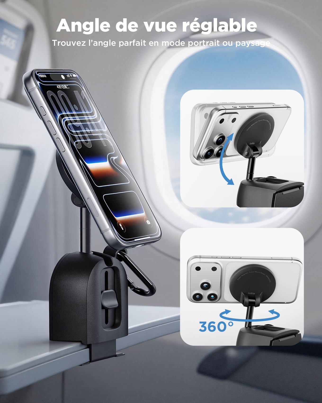 iOttie Treker Support de téléphone Portable magnétique de Poche, Support de Voyage Pliable pour visionnage Mains Libres et création de Contenu