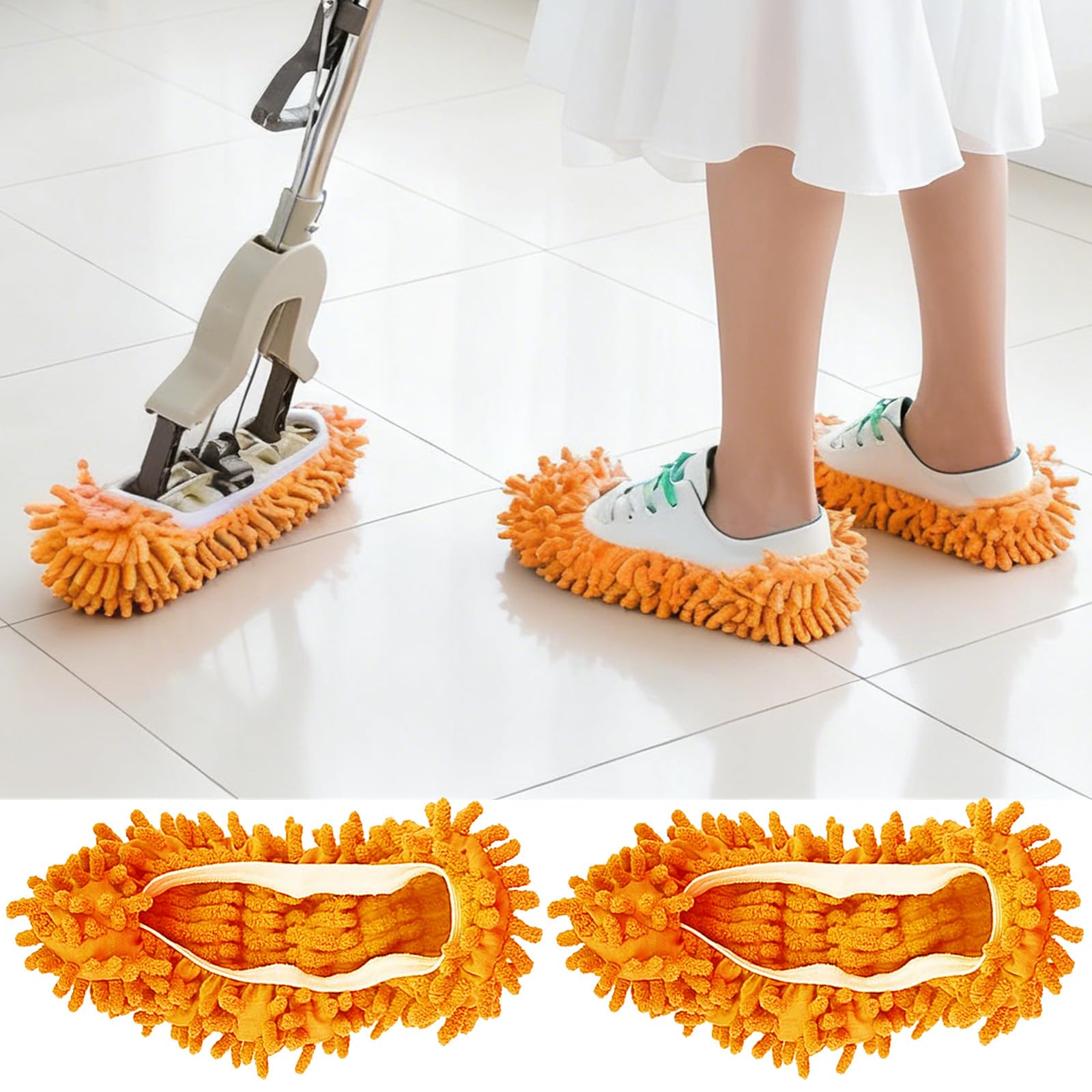 Pantuflas de limpieza de suelos, reutilizables, para uso doméstico en interiores, color azul — view 8