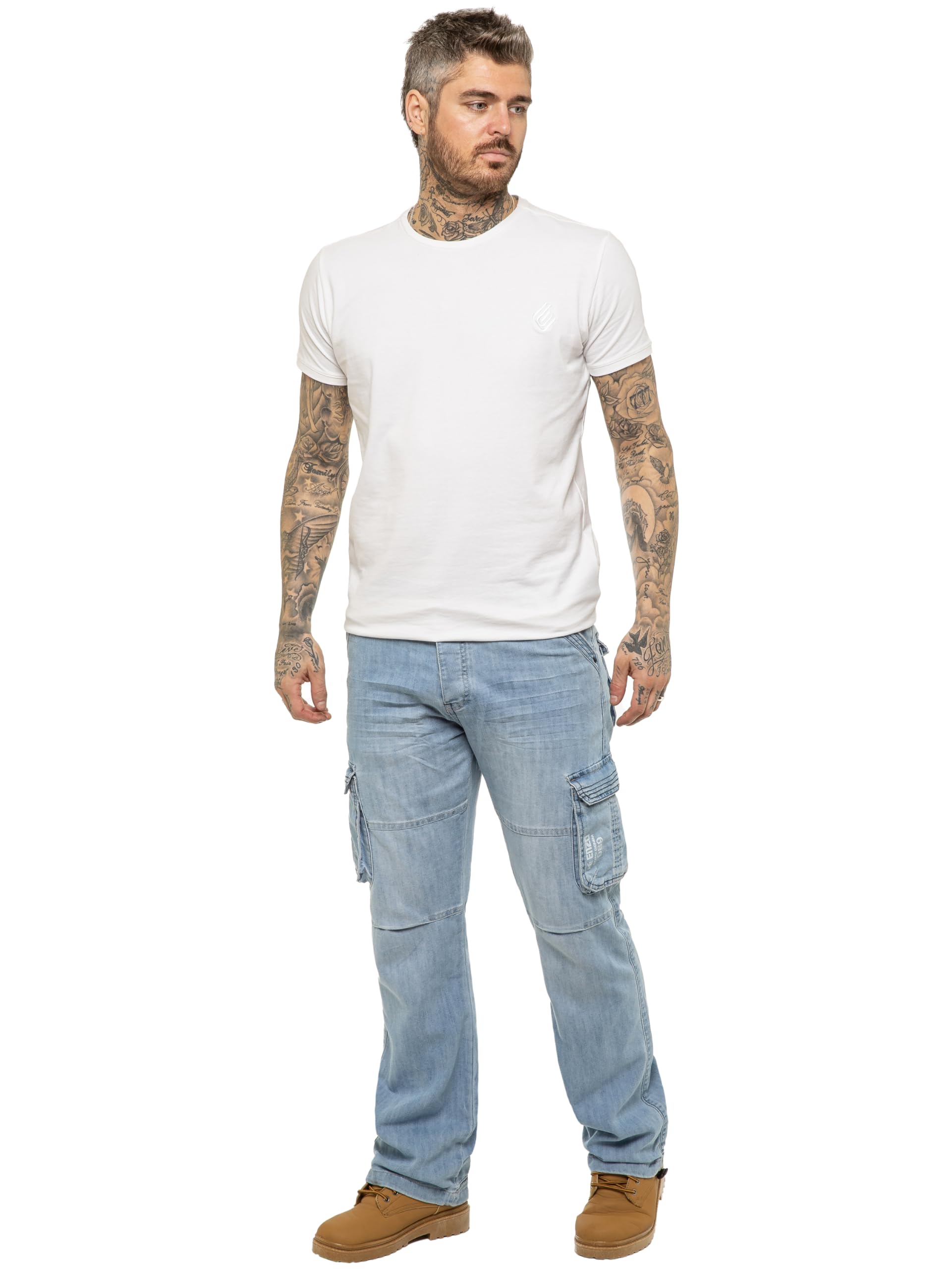 Pantalon Cargo Jeans Coupe Classique Coton Homme avec 6 Poches