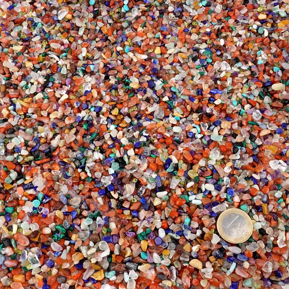 10 kg Wunderstein24 Bunter Trommelstein - Mix echte Edelstein - Mischung aus aller Welt Ø ca. 5 – 8 mm kleine Heilsteine Mineralien Dekosteine Wassersteine Glückssteine