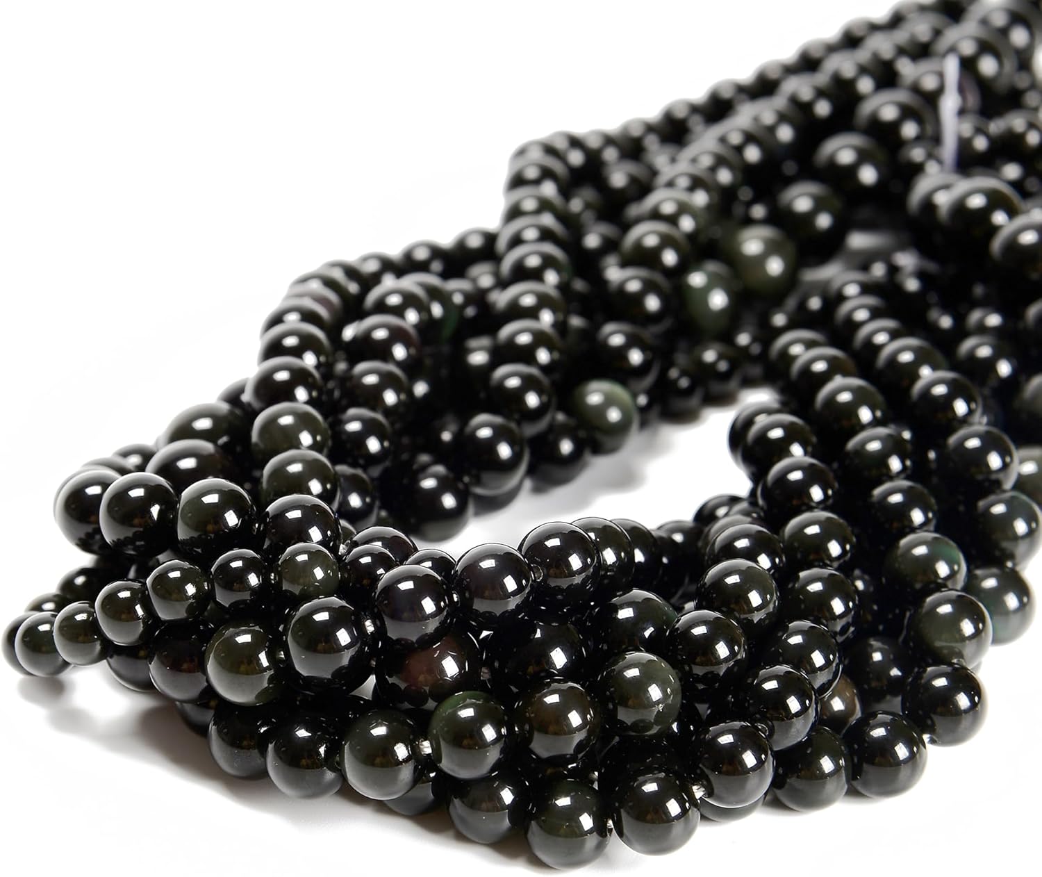 6mm 128pcs Natural Rainbow Obsidian Smooth Round Genuine Real Stone Gemstone DIY Beads for Jewelry Making - Image 5