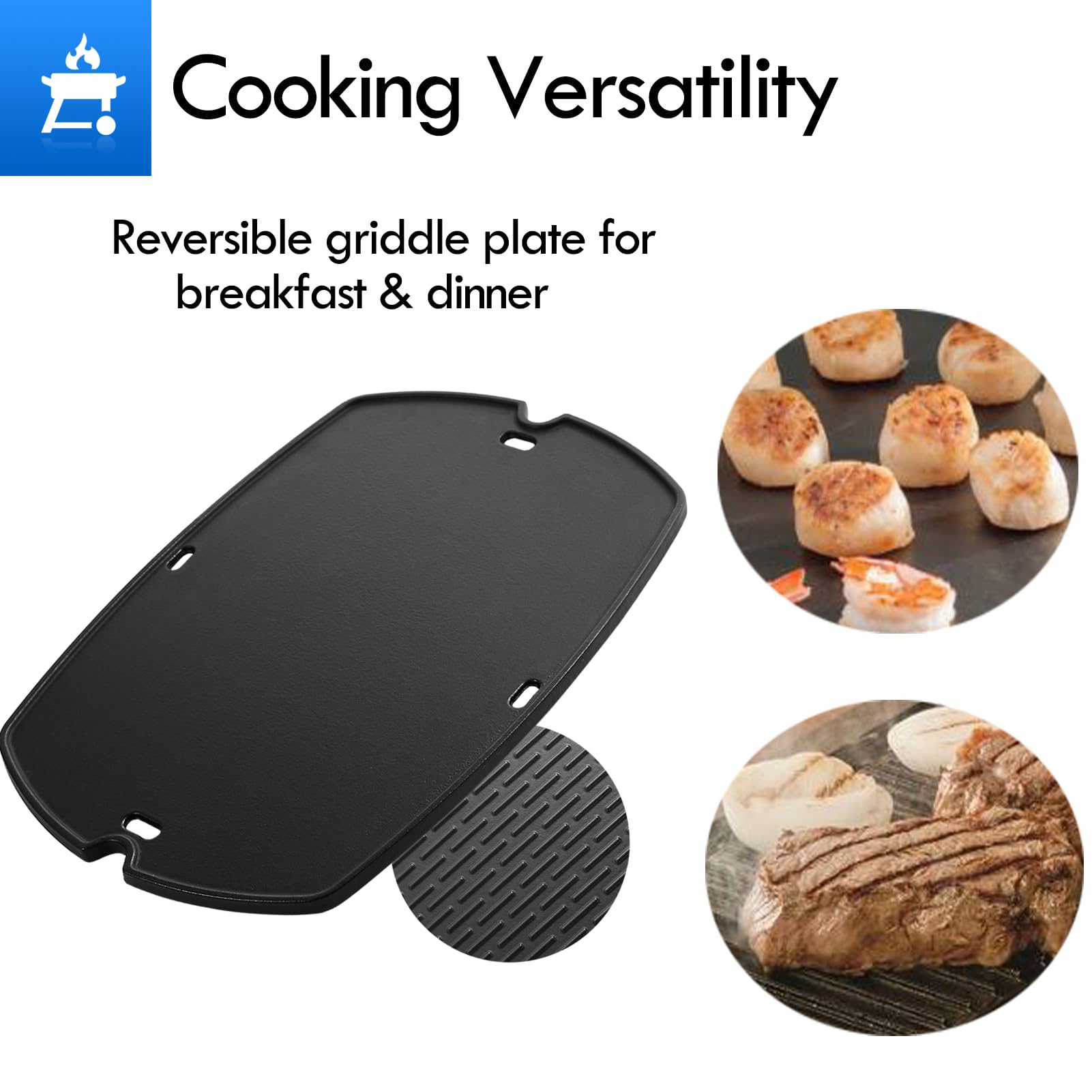 Amazon.com: Grillflame 6506 Griddle Replacement Parts for Weber Q