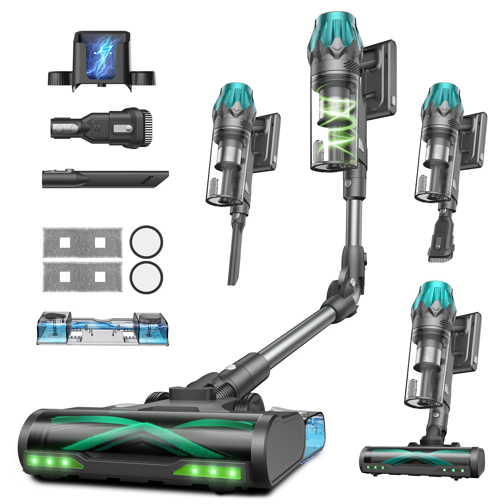 Vexilar Aspirapolvere Senza Fili Potente 65000Pa/ 60Min, V15Max Aspirapolvere Lavapavimenti,Antigroviglio,Ultraleggero,Scopa Elettrica Senza Fili Aspirapolvere Senza Sacco per Pavimenti/Tappeti