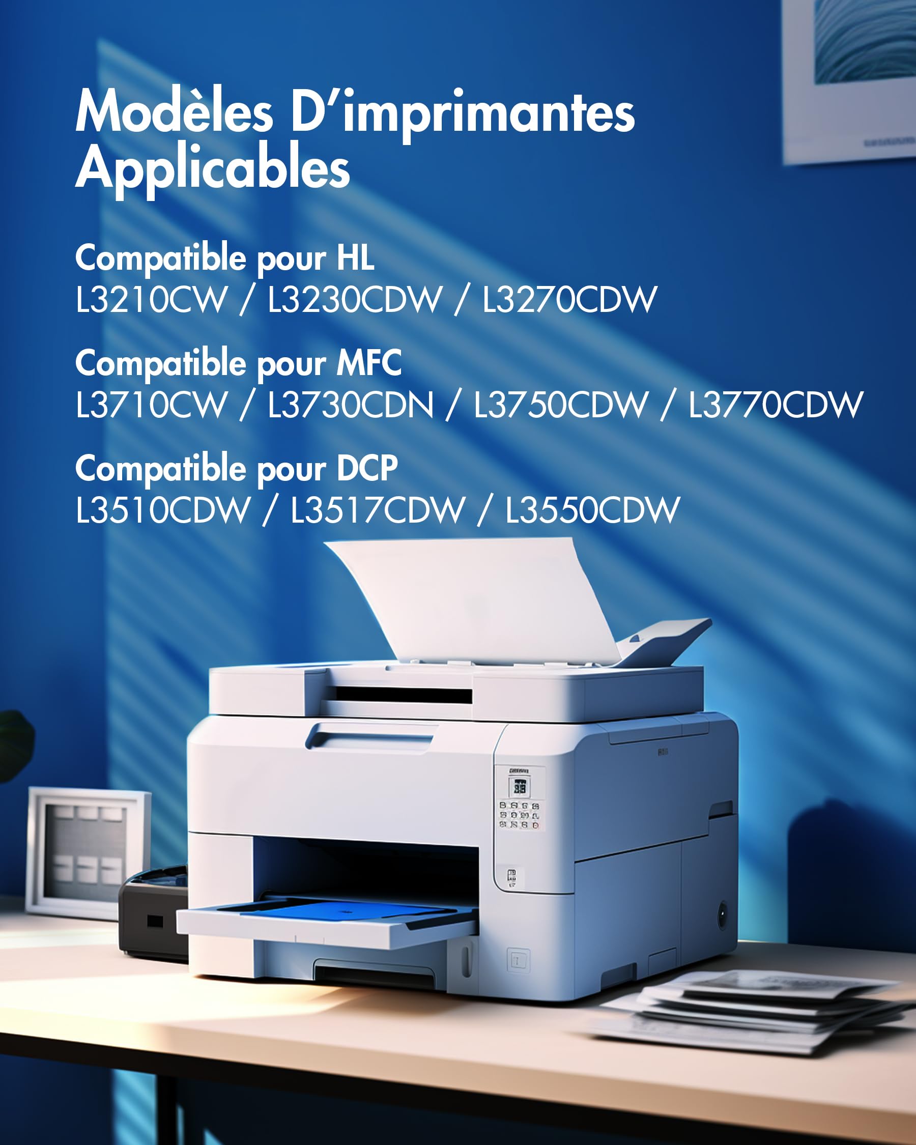 TN-243CMYK TN247 DCP-L3550CDW Cartouches de Toner MFC-l3750CDW 4-Pack | Compatible pour Brother TN243CMYK HL-L3210CW MFC-L3770CDW HL-L3230CDW MFC-L3710CW DCP-L3510CDW Noir Cyan Magenta Jaune