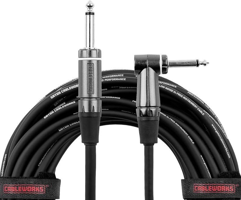 Cableworks Cases Composer Series Deluxe Cable de instrumento de guitarra de 3 pies en ángulo recto a recto (GCWC-INS-03RA)