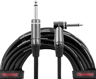 Cableworks Cases Composer Series Deluxe Cable de instrumento de guitarra de 3 pies en ángulo recto a recto (GCWC-INS-03RA)