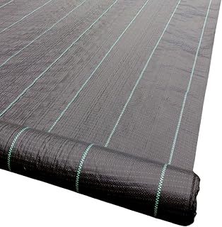 Yuzet 2m x 50m Black 100gsm Heavy Duty Weed Control Fabric, Ground cover Membrane, UV stabilised Weed Barrier Fabric. Under Patios, Garden, Flower beds, Landscaping - weed suppressant membrane
