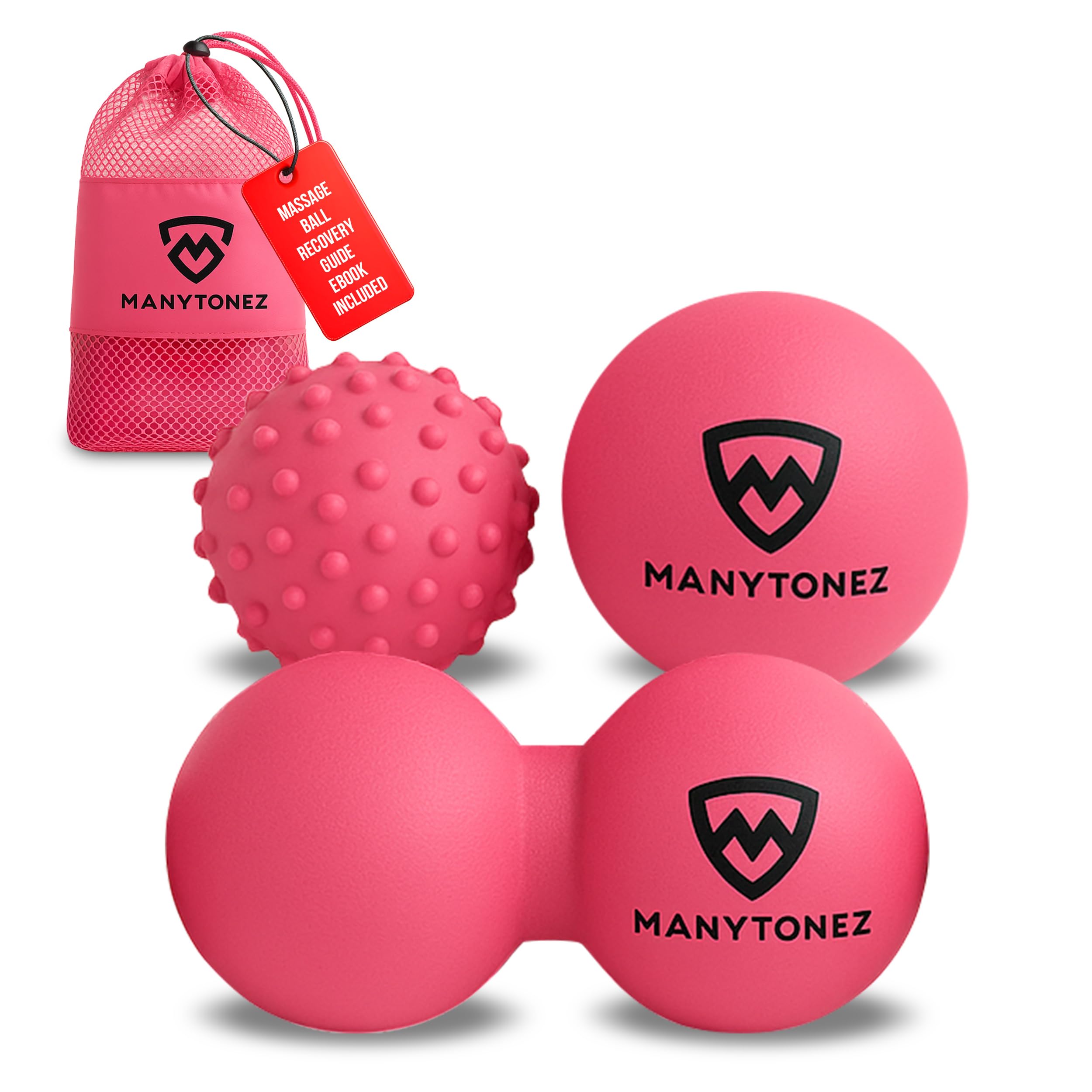 Juego de bolas de masaje, lacrosse, puntiagudas, bolas de cacahuete, para punto de activación, terapia física, liberación miofascial, punto de presión del tejido profundo, de espalda, pies y