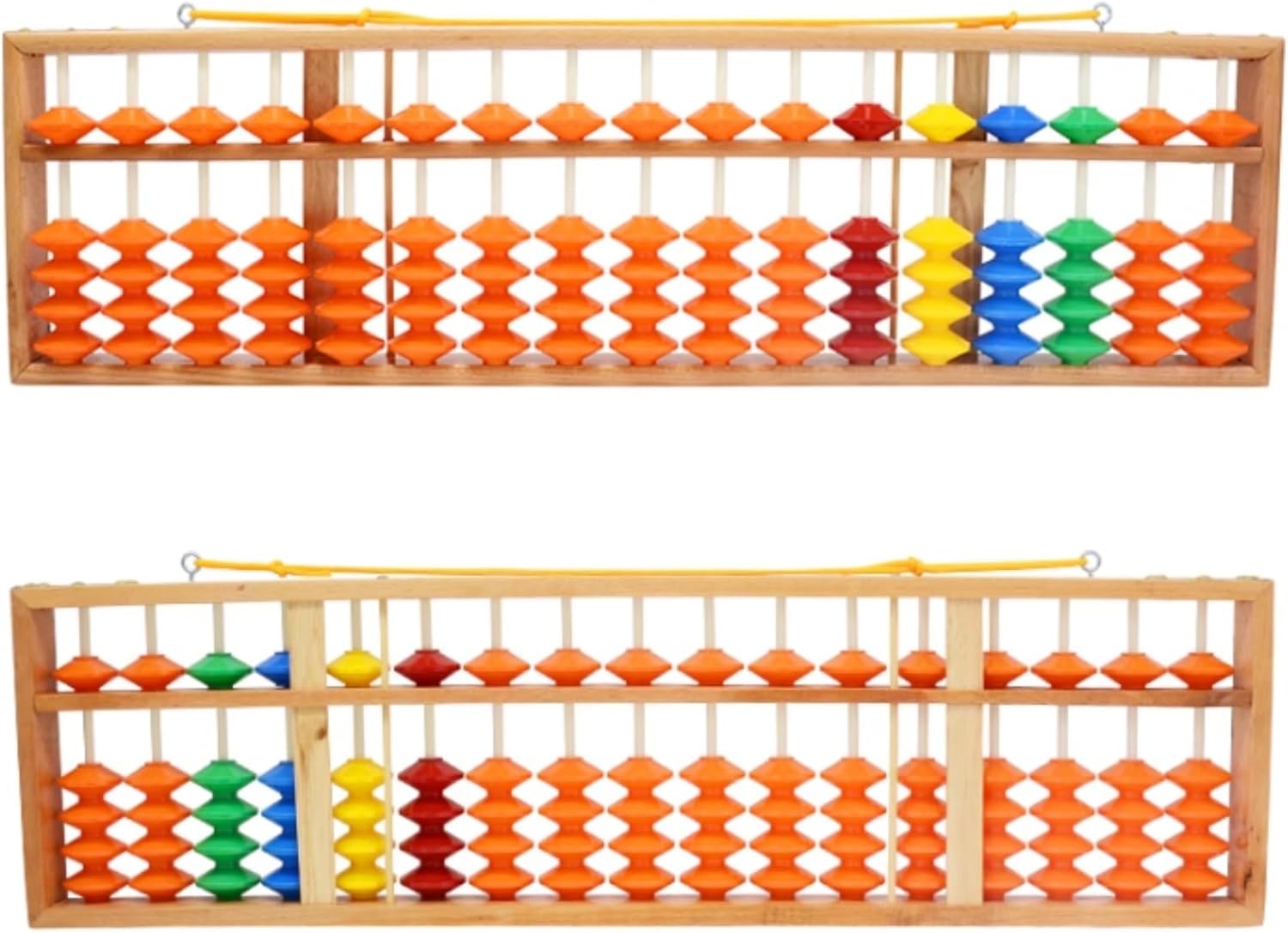 Math Abacus 17 Digits Wooden Hanging Abacus Chinese Calculator Counting Math Learning Tool for Teaching Beginners Arithmetic Counting Tool