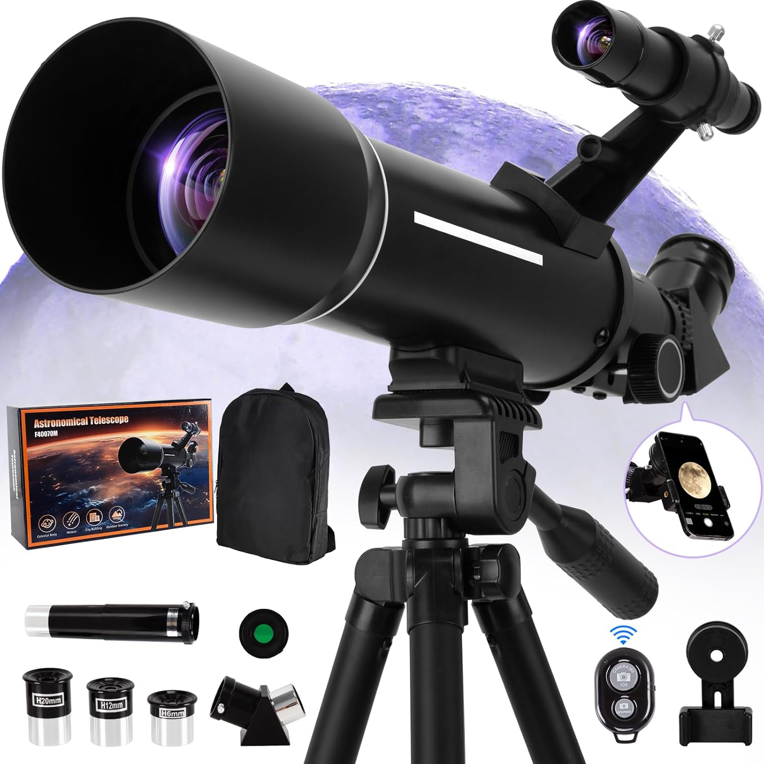 Télescope Astronomique, 70-300Mm Lunette Astronomique Réfracteur Avec