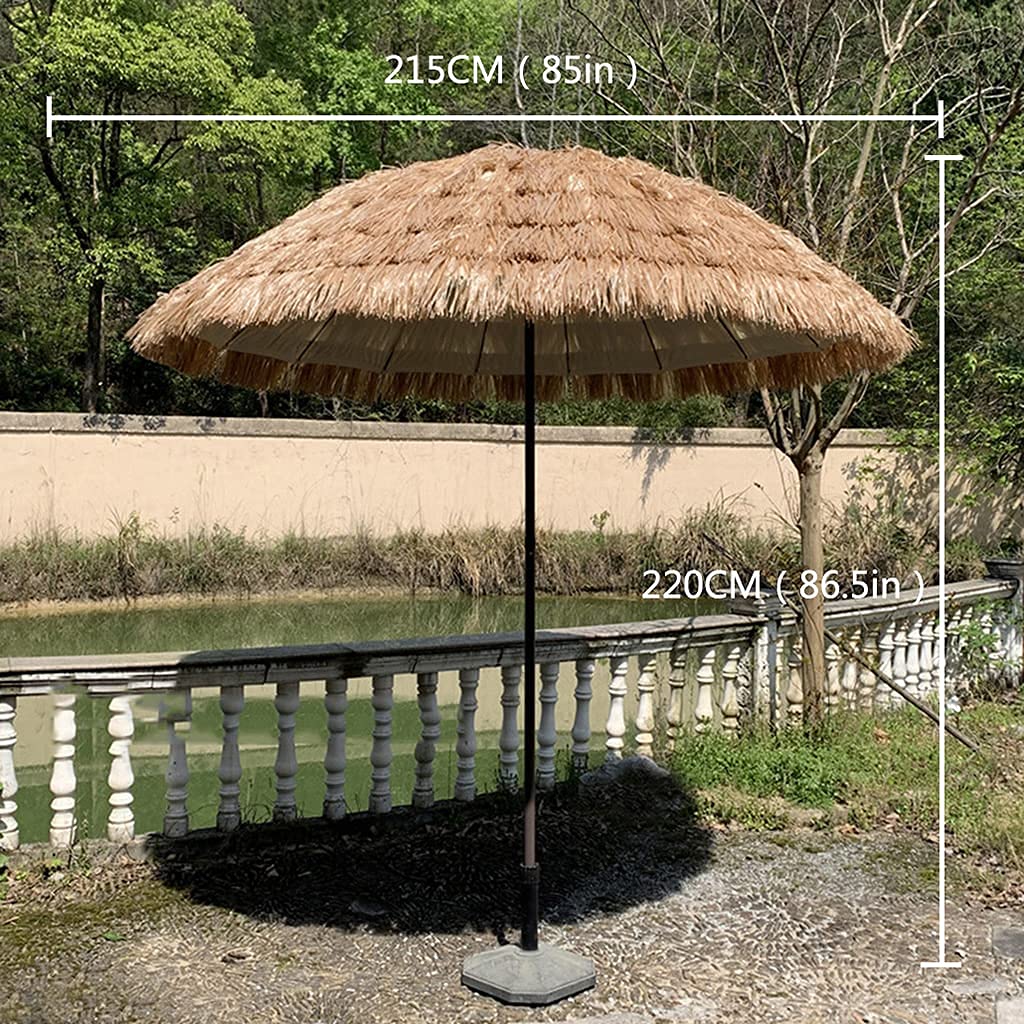 Parasol ogrodowy,Duży parasol plażowy Hula, 250cm zewnętrzny wodoodporny parasol hawajski Parasol, kryty strzechą na okrągły basen ogrodowy Patio