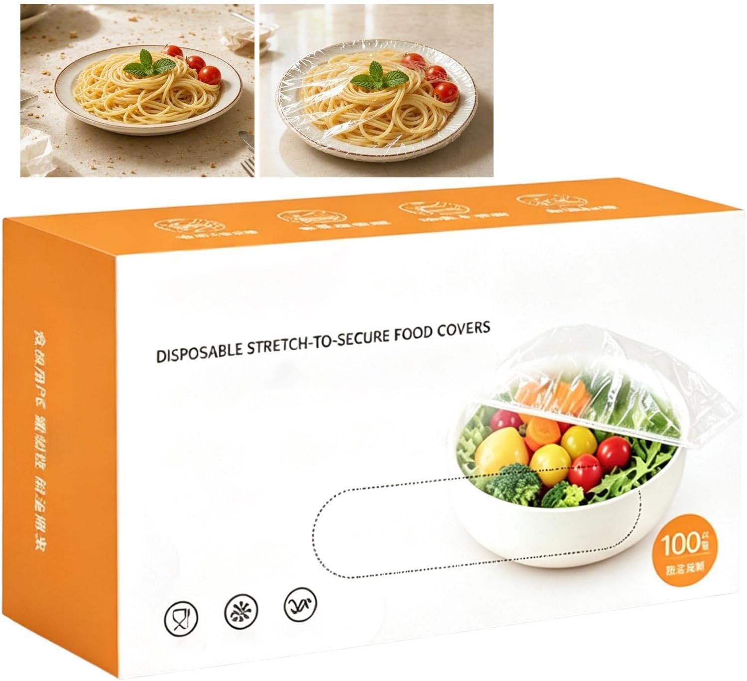 Stretch Bowl Covers, Clear Food Grade Lids, Elastic Sealing, Reusable Cover image 3