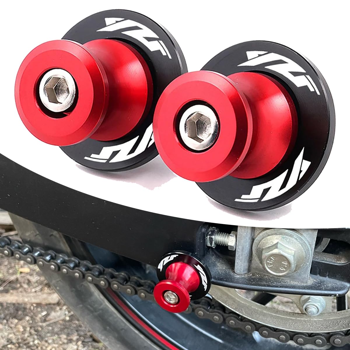 pour Yamaha YZF R125 R1M R1 R6 R7 R9 R25 R3 YZF-R1 YZF-R6 YZF-R7 YZF-R9 Diabolos Moto M6 Accessoires, Support de béquille Bobbins arrière M6 Support de Montage Adaptateur oscillant