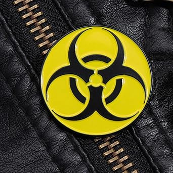 Biohazard Radioactive Toxic Hazard Warning Sign Enamel Pin Metal Hazard Chemical Symbol Lapel Pin Badge Clothes Hat Decoration