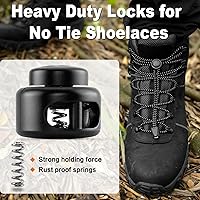 Vista 4 de Cierres de Cordón Resistentes - Tope Sujetador de Cordón de Doble Orificio para Cordones Sin Atar y Más