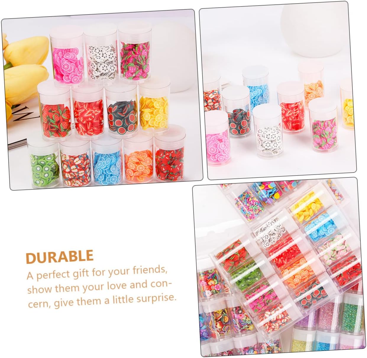 36 Boxes Nail Art Accessories Hand Decor Nail Art Decoration Nail Decor Nail Art Sulies Fruit Slices Nail Art 3D Nail Art Nail Polymer Clay Slices Nail Fruit Slices Manicure Ooze (Color : Assorted Co