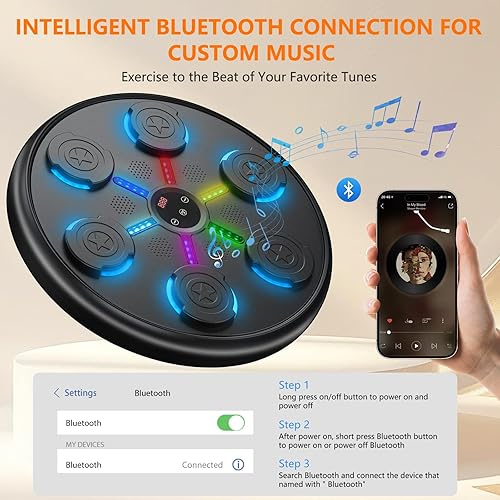 Miniatura 2 de jiaao Music Boxing Machine, 2025 Upgrade Workout Machine for Adults Women Kids, Smart Bluetooth Boxing Music Trainer, with LED Wall Mounted Musical
