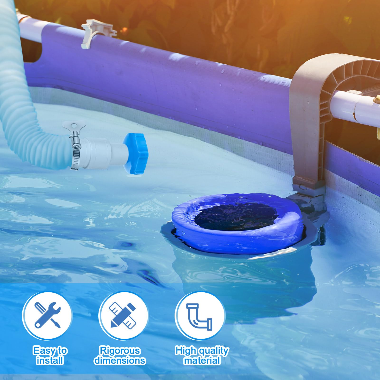 Kit de 8 adaptadores de manguera de piscina, acoplamiento de conector de manguera de 1-1/4 pulgadas o 1-1/2 pulgadas y adaptador de manguera B 11238, abrazadera de manguera de acero