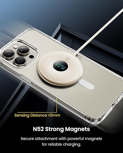 Miniatura 4 de Cargador inalámbrico magnético de 15 W con pantalla de alimentación LED, cargador magnético, para iPhone 15141312 Series, Samsung, Airpods 23propro