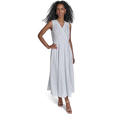 Платье Calvin Klein Gauze Striped Faux Wrap