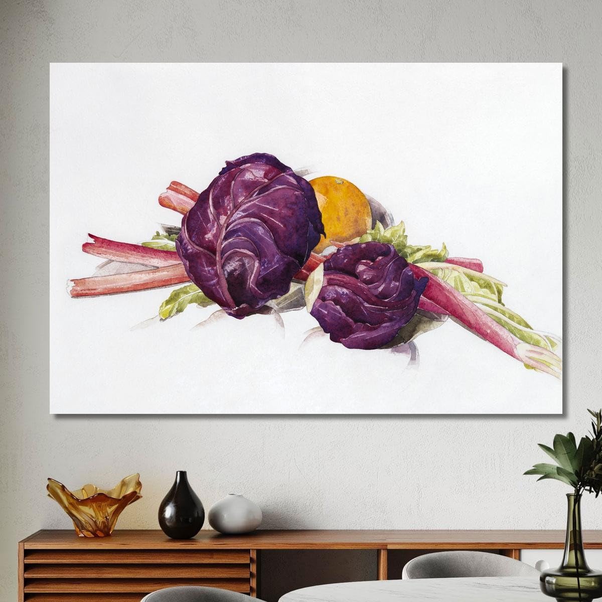 Charles Demuth, cdm41 Rotkohl Rhabarber und Orange, Druck auf Leinwand, Fine Art, gerahmt, fertig zum Aufhängen, hochwertig, 170 x 120 cm