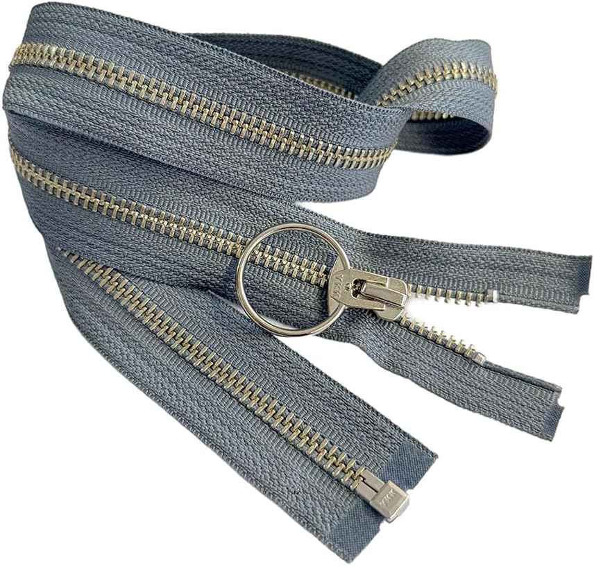5 Nickel Silver Metal YKK Medium Weight Jacket Zipper U