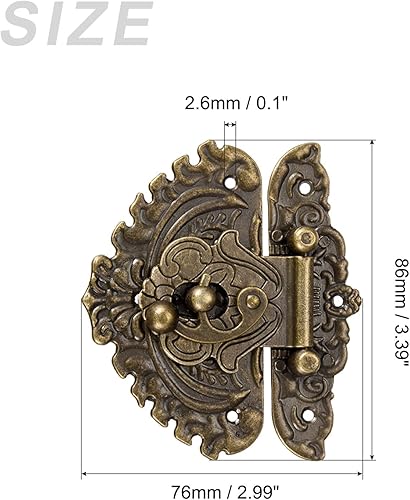 Miniatura 2 de METALLIXITY Cerradura de cierre de palanca (3.386 in x 2.992 in), 2 unidades, cierres de cerrojo de aleación de zinc – para gabinetes, cajas,