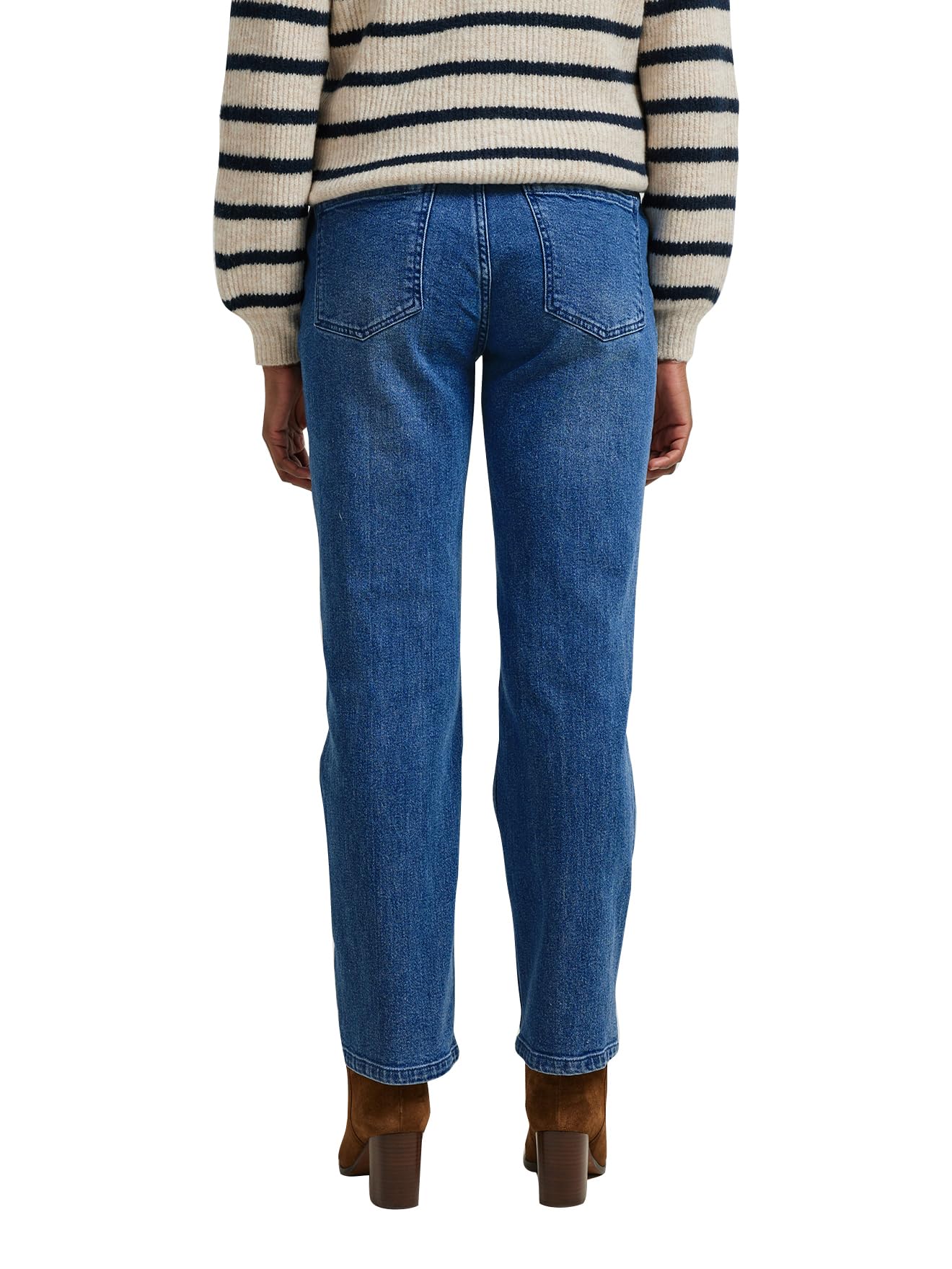 Vertbaudet Umstands-Jeans mit geradem Bein und nahtlosem Einsatz am Bauch, Bundweite verstellbar dunkelblau 34